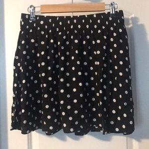 PINK Black and White Polka Dot Mini Skirt